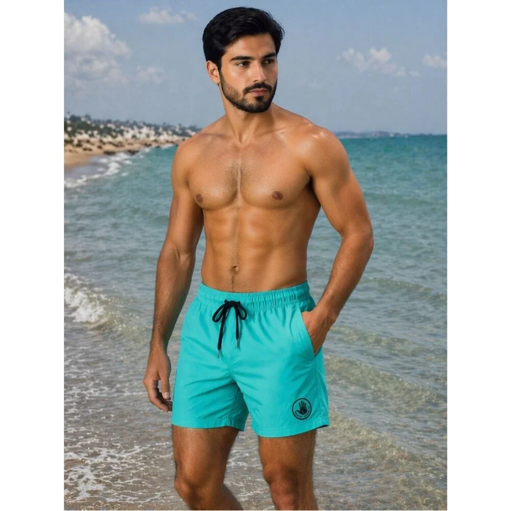 Body Glove Board Shorts Swim Trunks Men Size L /34 Sea Foam Blue Sky NWOT